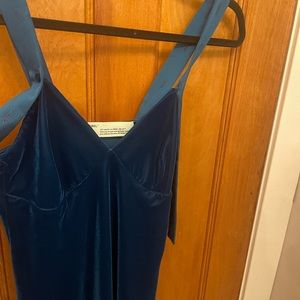 Teal velvet strapped dress